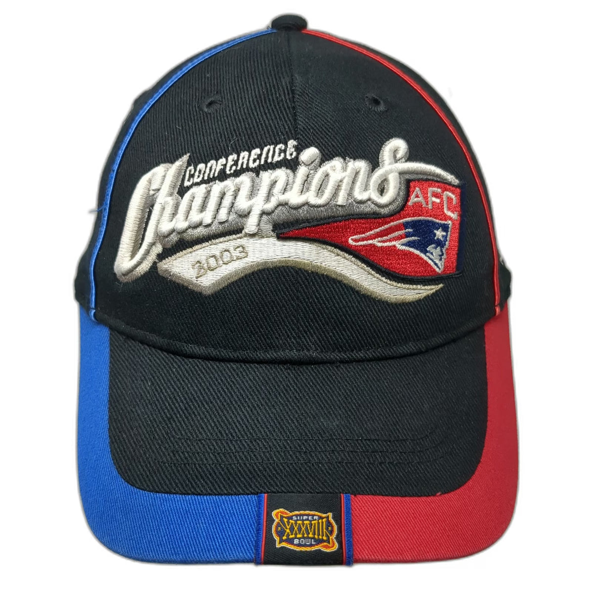 New England Patriots NFL Reebok Black One Size 2003 AFC Conference Champions Hat