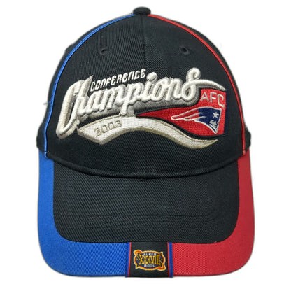 New England Patriots NFL Reebok Black One Size 2003 AFC Conference Champions Hat