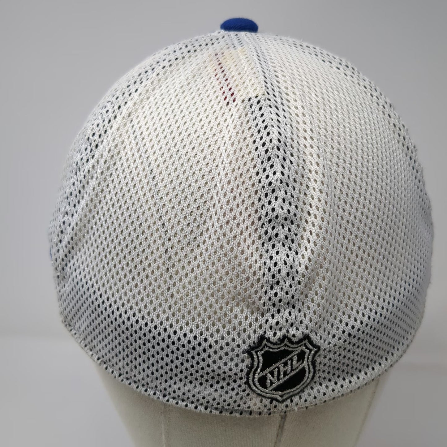 Reebok New York Rangers NHL Blue Red White XL Mesh Back Stretch Fit Shield Hat