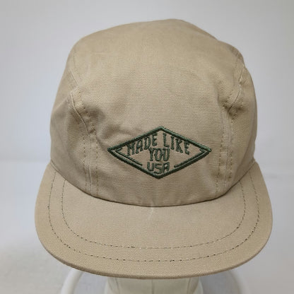 Stormy Kromer Baseball Cap Beige M Made in USA 5 Panel Embroidered Cotton Hat