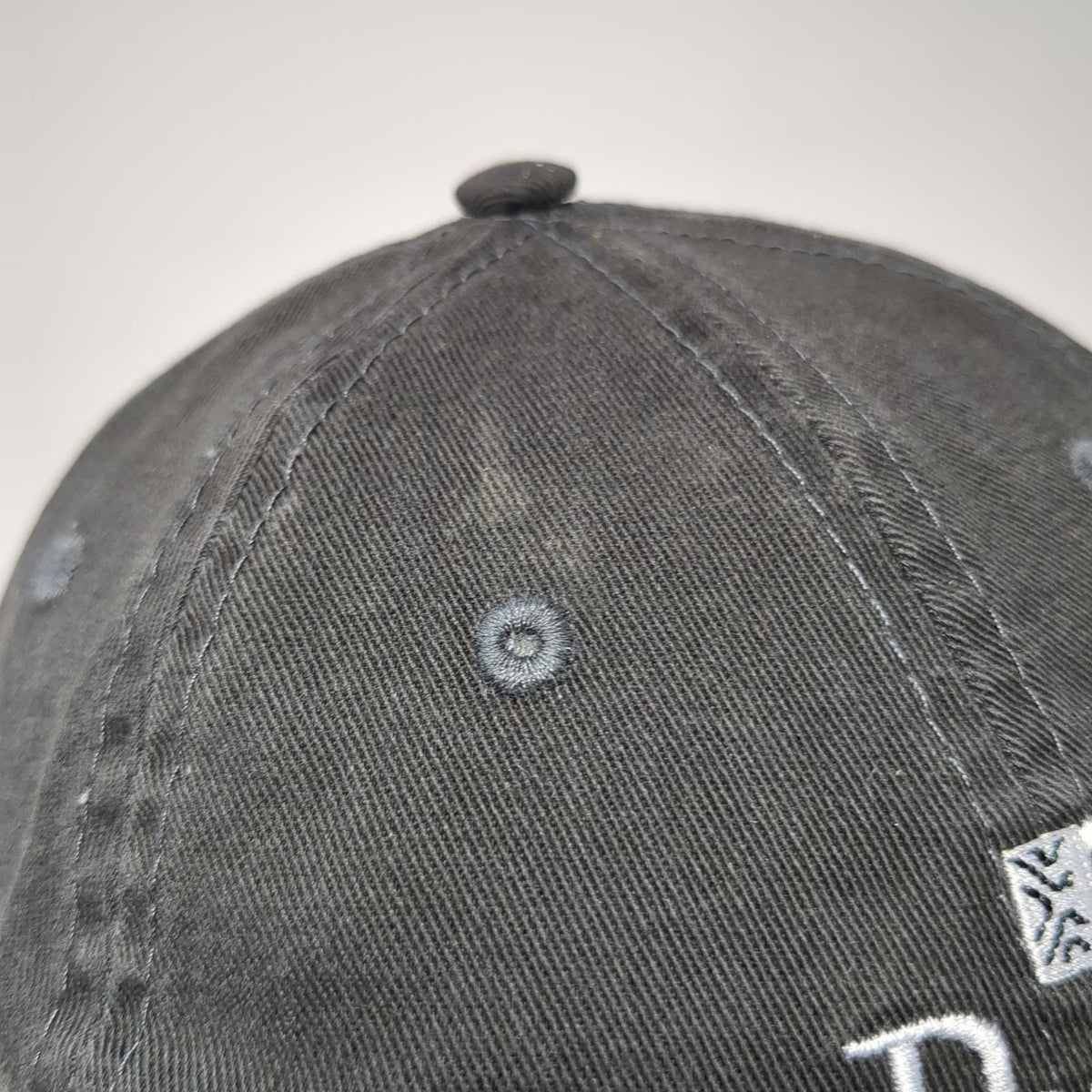 Peet's Coffee Baseball Cap Gray One Size Leather Strapback Hat Embroidered Logo