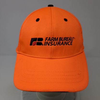 Farm Bureau Insurance Strapback Hat Orange One Size Adjustable 6 Panel