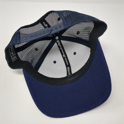 Idaho Leather Patch Trucker Hat Blue One Size Mesh Back Branded Bills