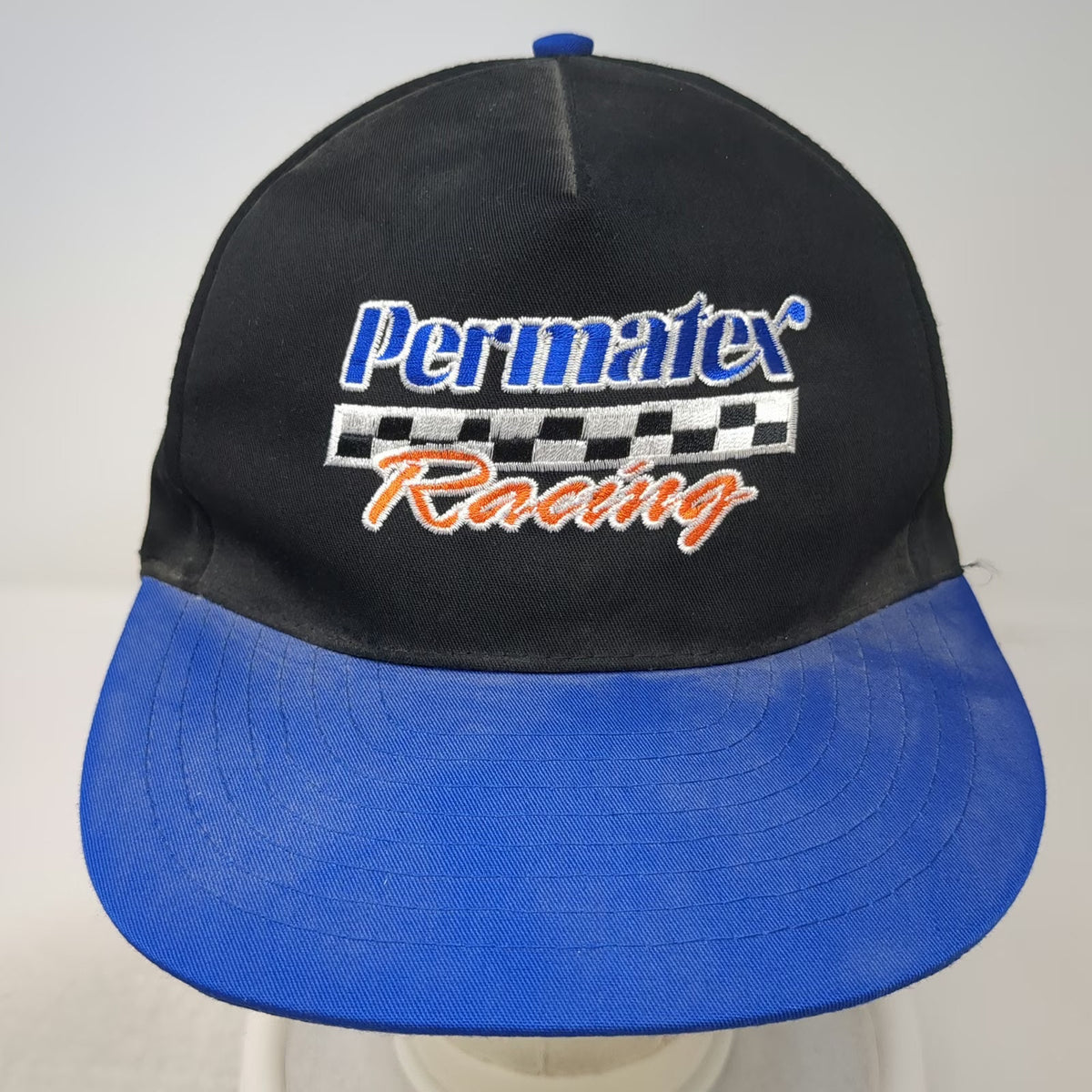 Nissun Trucker Black Blue One Size Permatex Racing Snapback Checkered Flag Hat