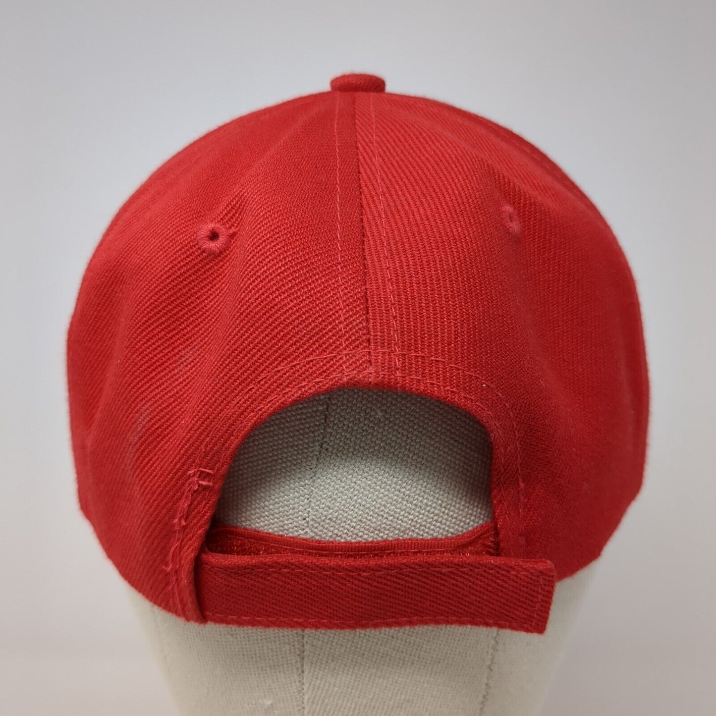 Sedona Strapback Hat Red One Size Adjustable Embroidered Solid 6 Panel