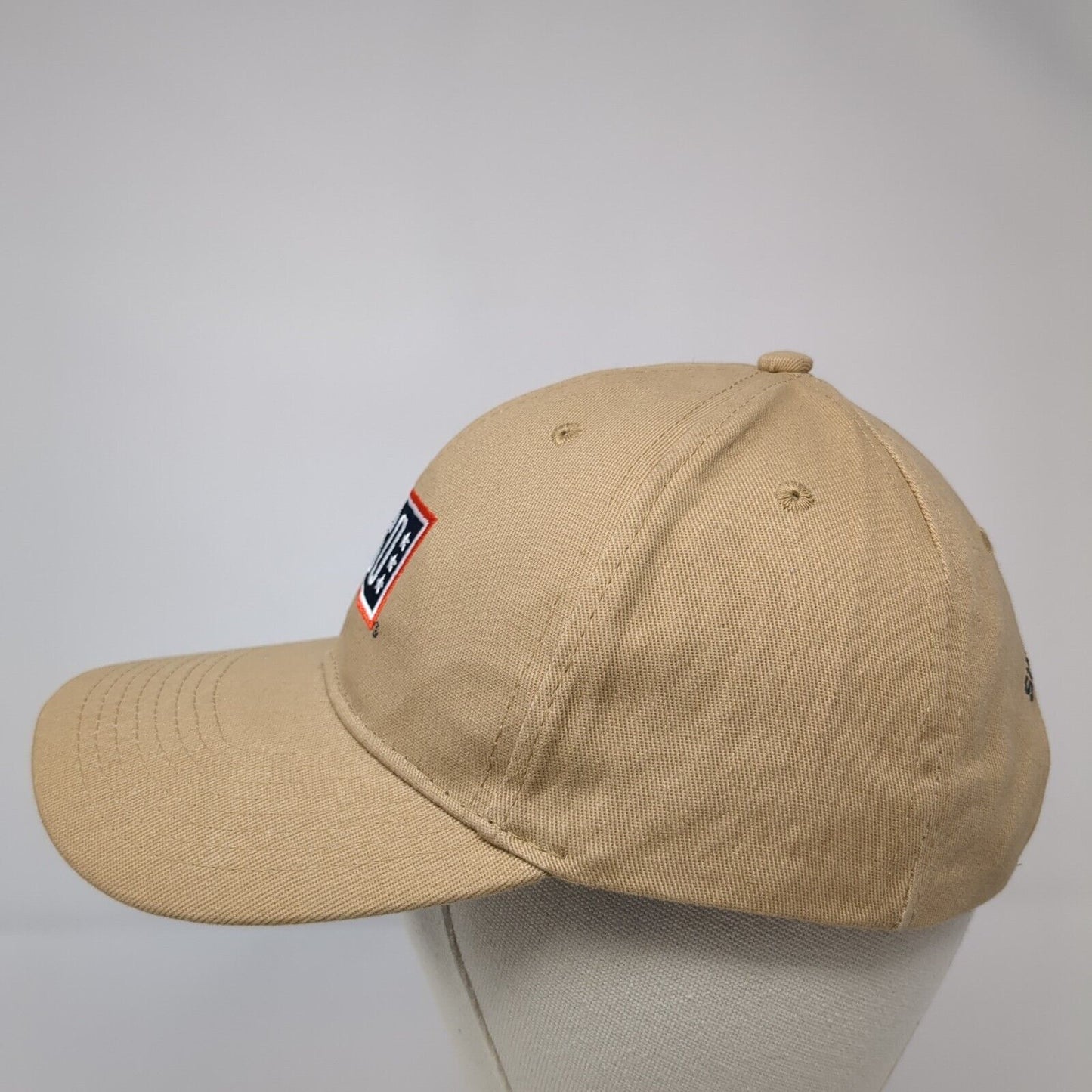 USO Support Our Heroes Slideback Hat Tan One Size Adjustable Embroidered