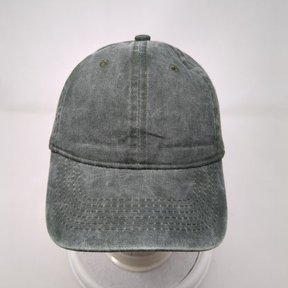Unbranded Slideback Hat Green OSFA Adjustable Vented Holes 6 Panel Blank