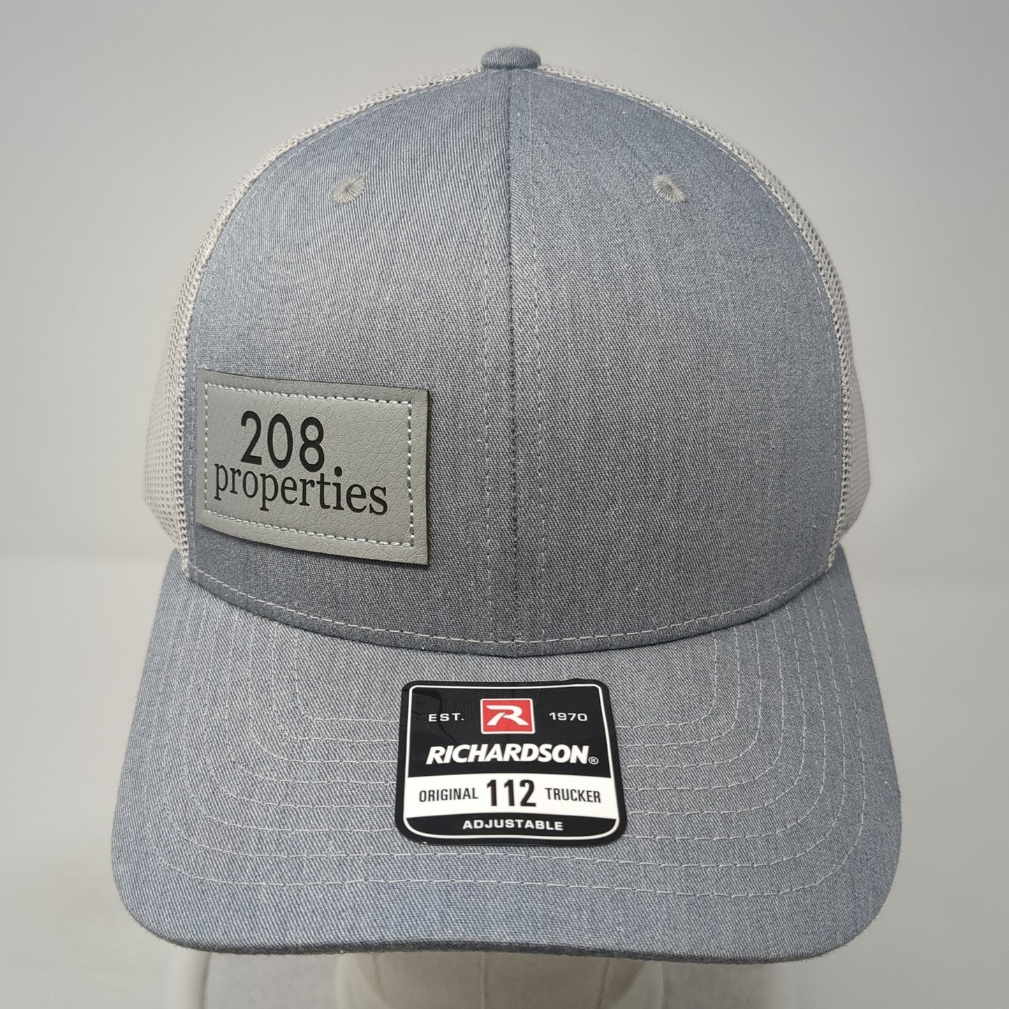 208 Properties Trucker Hat Gray One Size Adjustable Mesh Back Richardson