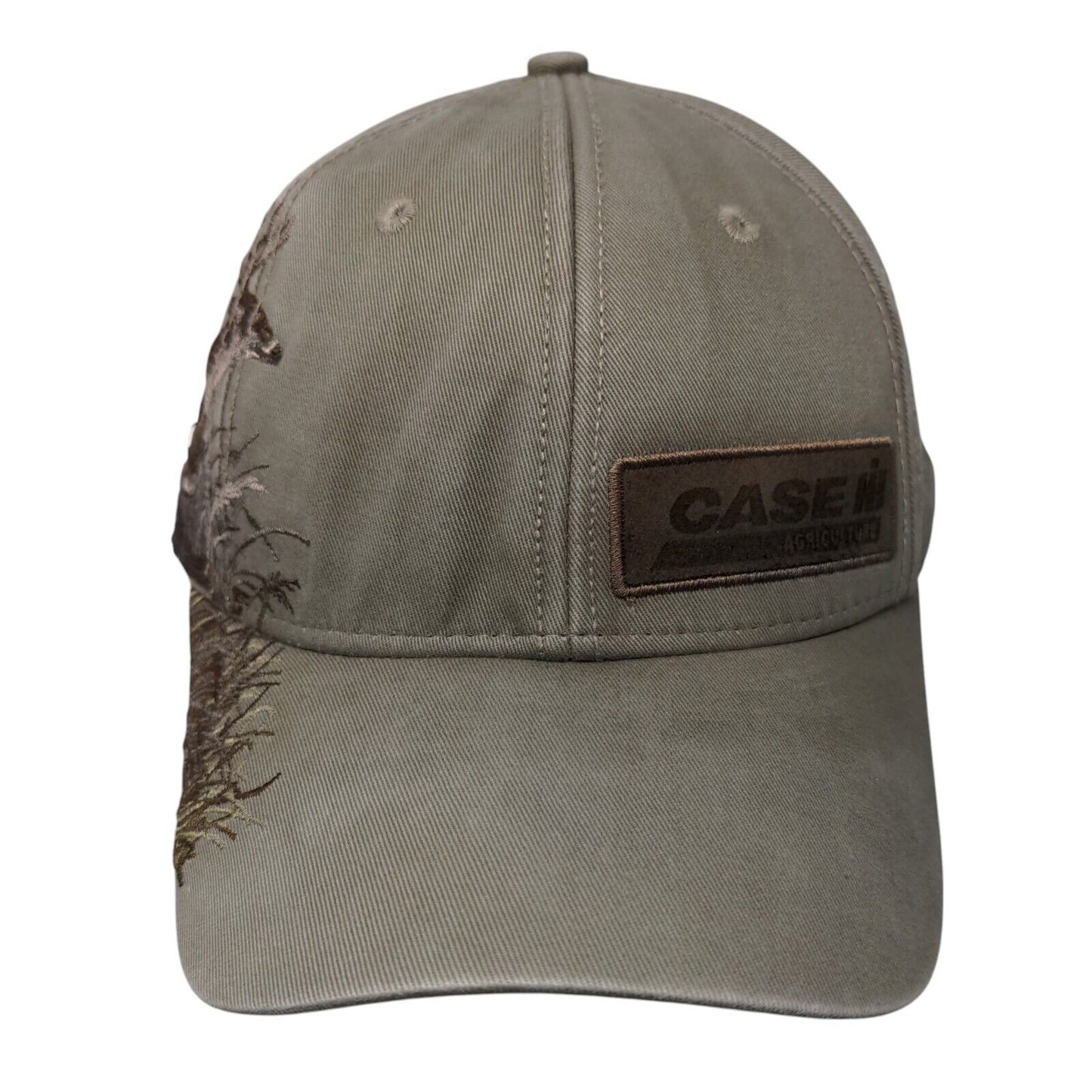 Case Agriculture Strapback Hat Tan OSFA Adjustable Embroidered Deer Wildlife