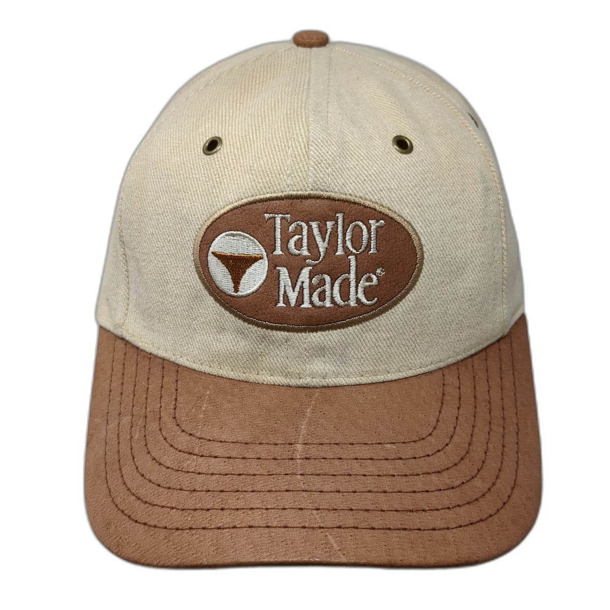 TaylorMade Baseball Cap Brown One Size Leather Strapback Golf Find Your Game Hat