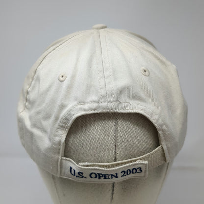 New Era Baseball Cap Beige Red Blue One Size 2003 US Open Olympia Fields USA Hat