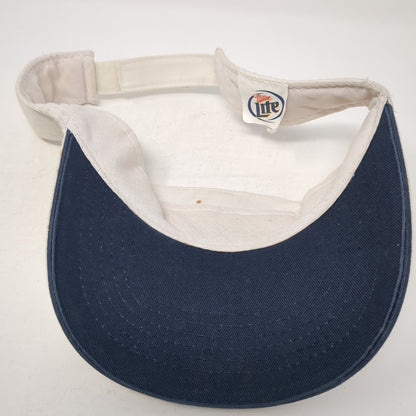 Miller Lite Sun Visor Hat White OS Adjustable Strap Lightweight Embroidered ACME