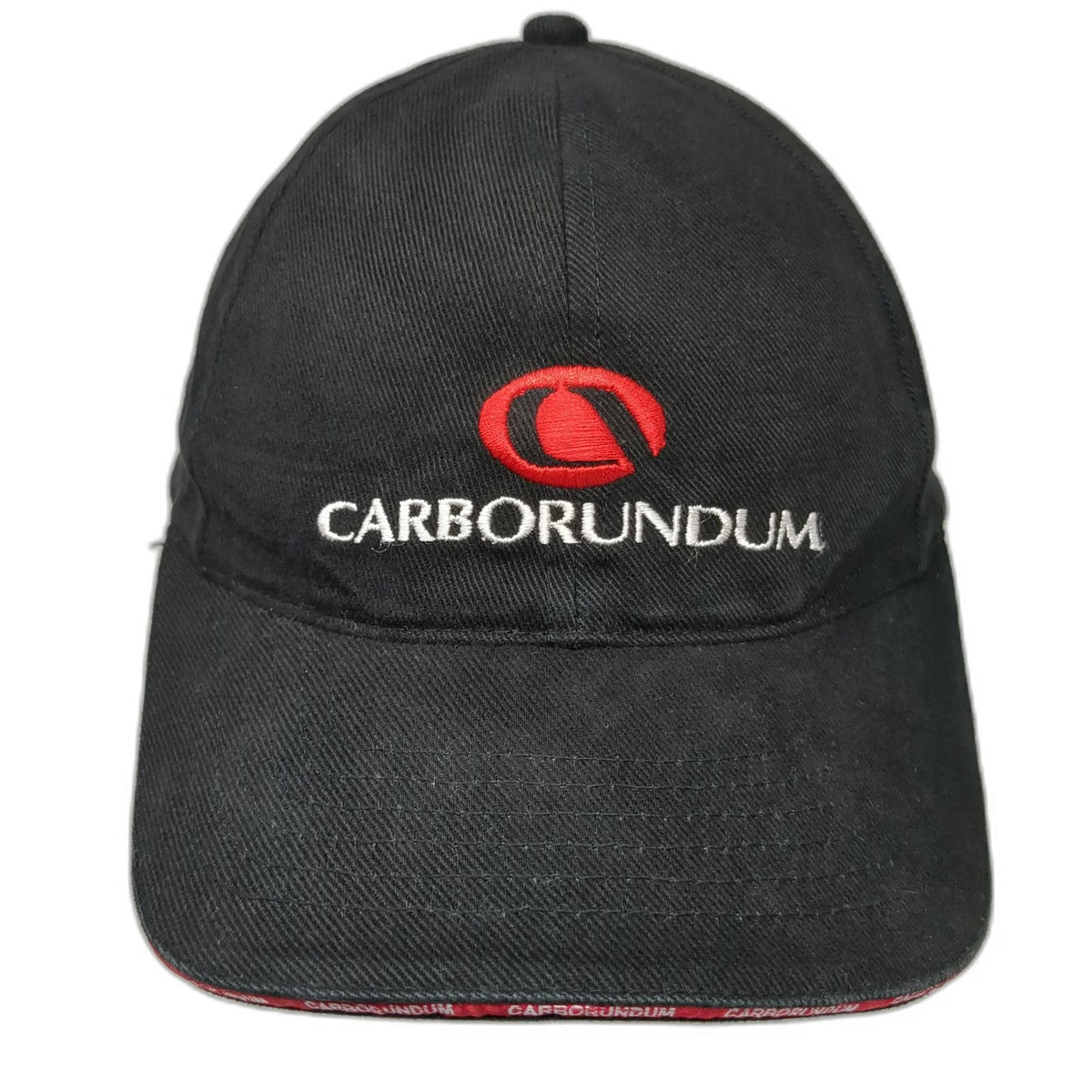 Archibald Baseball Cap Black One Size Carborundum Logo Strapback Eyelets Hat