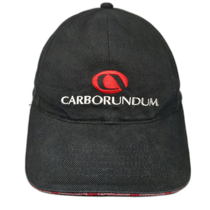 Archibald Baseball Cap Black One Size Carborundum Logo Strapback Eyelets Hat
