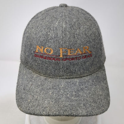 No Fear Baseball Cap Gray One Size Strapback Dangerous Sports Gear Wool Hat