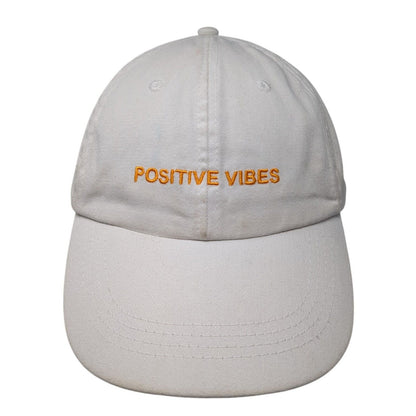 Positive Vibes Slideback Hat White One Size Adjustable Embroidered