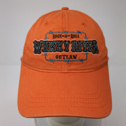 Rock-N-Roll Outlaw Whisky River Charlotte Strapback Hat Orange OS Adjustable