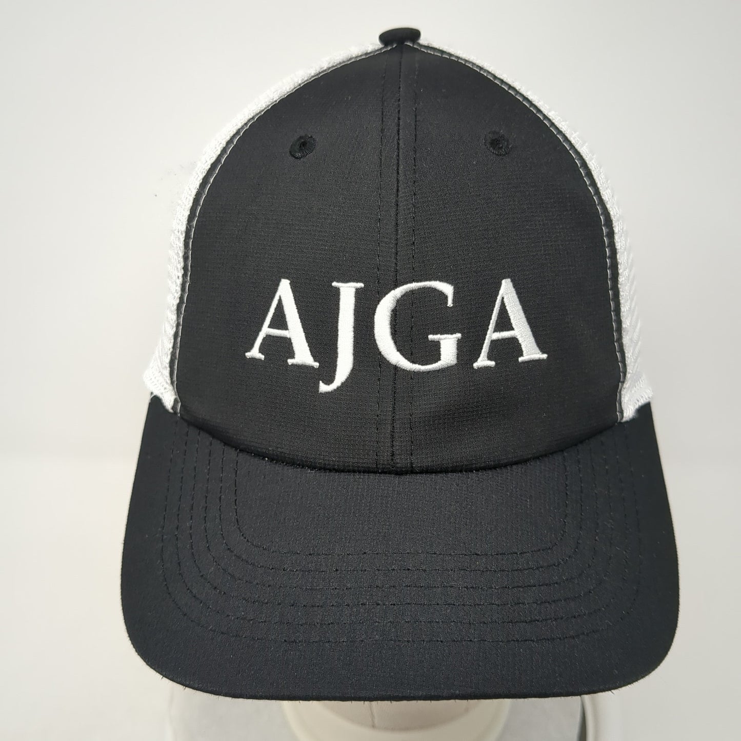 AJGA Snapback Trucker Hat Black OS Adjustable Embroidered Mesh Back Imperial