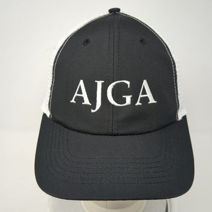 AJGA Snapback Trucker Hat Black OS Adjustable Embroidered Mesh Back Imperial