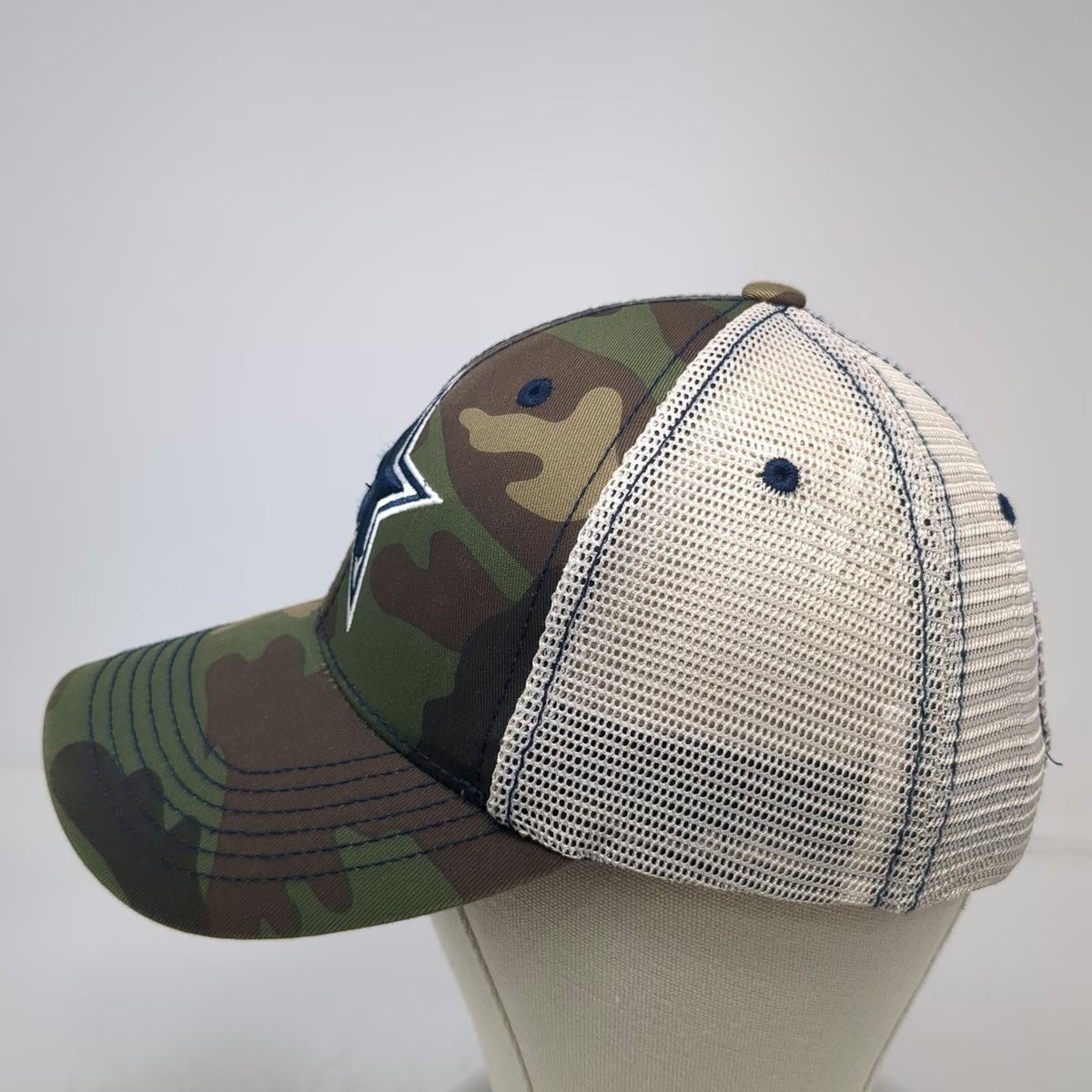 Dallas Cowboys NFL Green Camo Mesh Back Hat OSFM Strapback Star Logo Authentic