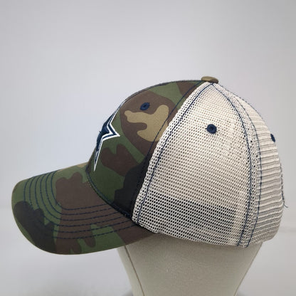Dallas Cowboys NFL Green Camo Mesh Back Hat OSFM Strapback Star Logo Authentic