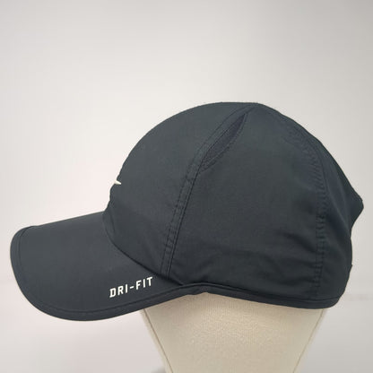 Nike Baseball Cap Black One Size Dri-Fit Featherlight Swoosh Logo Strapback Hat