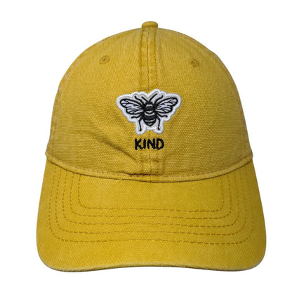 Bee Kind Bumblebee Slideback Hat Gold Yellow OSFM Adjustable Embroidered 6 Panel