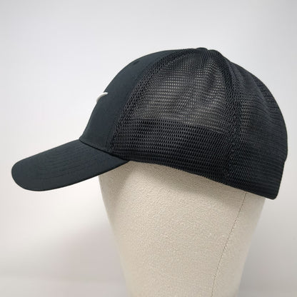 Nike Baseball Cap Black One Size Fitted Mesh Back Swoosh Structured Golf Hat