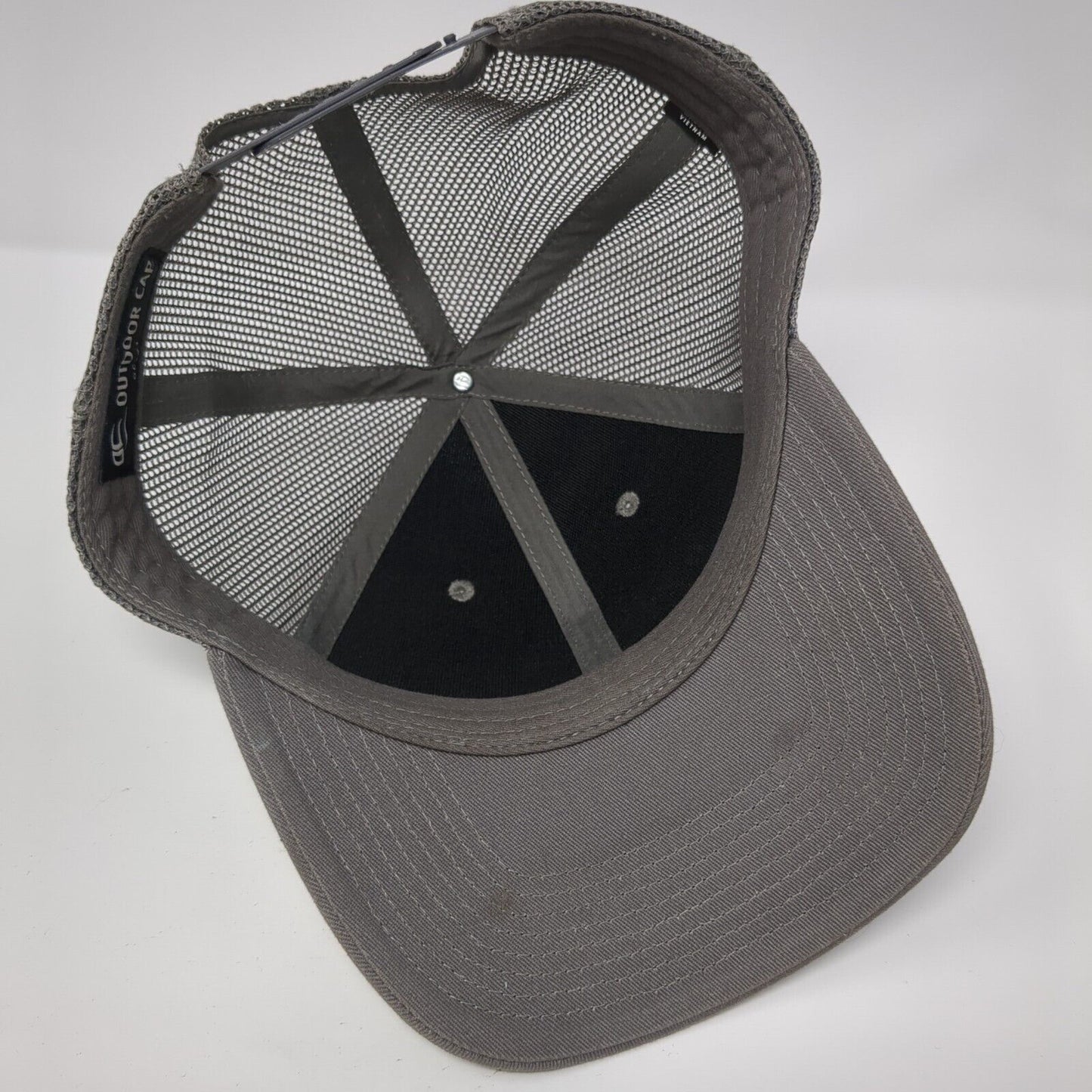 Outdoor Cap Adult Snapback Trucker Hat Gray OS Adjustable Embroidered Mesh Back