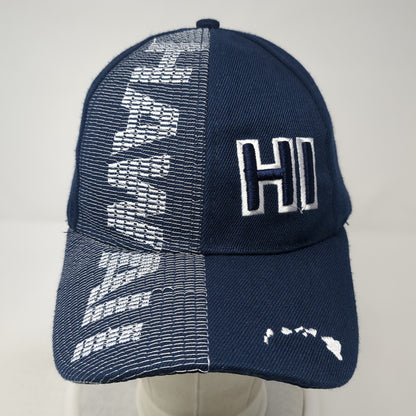 Hawaii HI Strapback Hat Blue One Size Adjustable Embroidered Island Crew