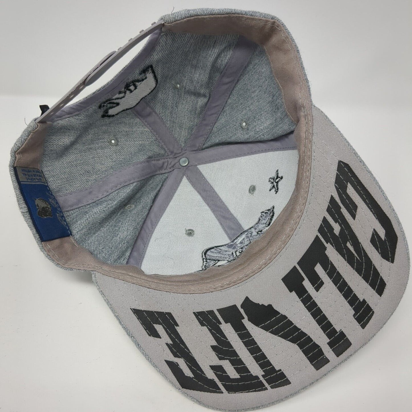 California Republic Snapback Hat Gray One Size Adjustable Embroidered Pit Bull