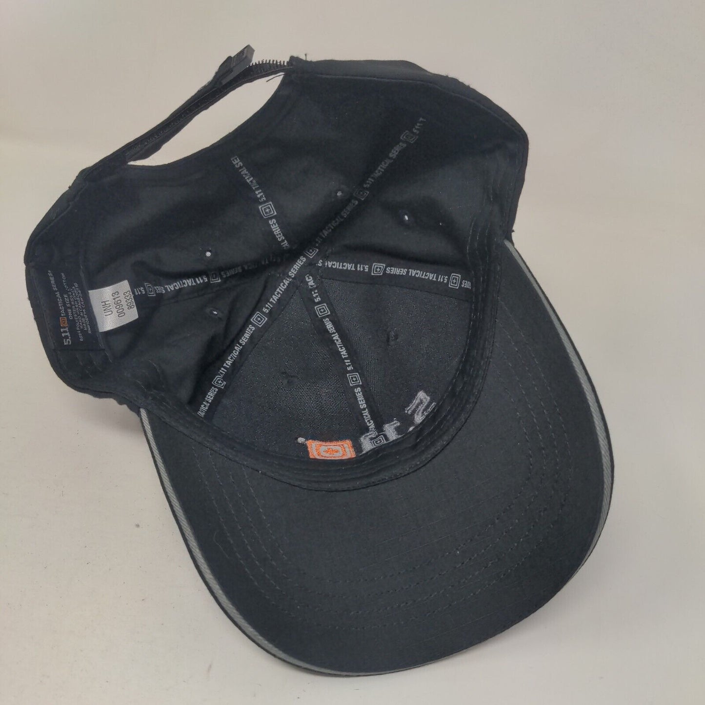 5.11 Tactical 2012 Strapback Hat Black One Size Embroidered Adjustable