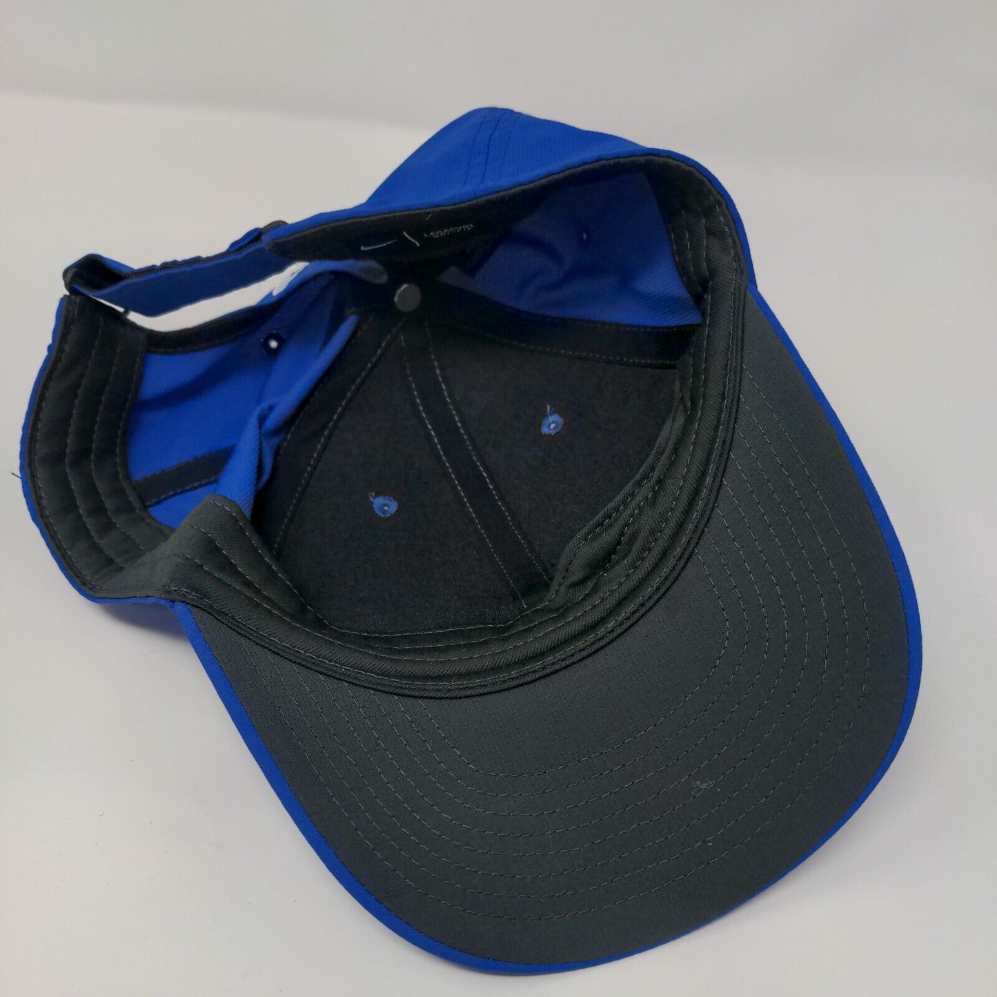 Nike Strapback Hat Blue OSFM Adjustable Embroidered Swoosh Logo Legacy91 Dri-Fit