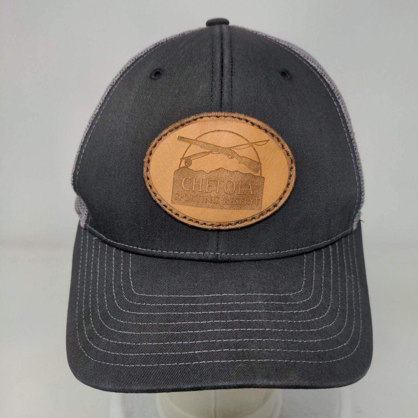 Chetola Sporting Reserve Snapback Trucker Hat Gray One Size Leather Patch