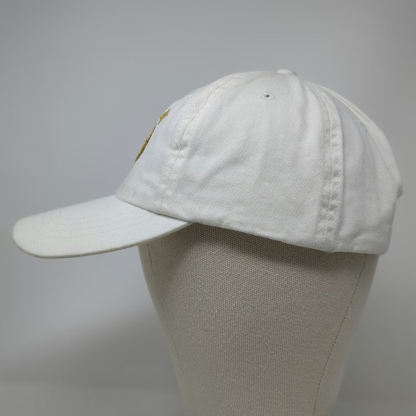 Headwear USA Baseball Cap White One Size BC Becahi Hawk Logo Slideback Strap Hat