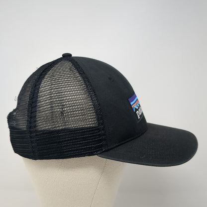 Patagonia Snapback Trucker Hat Black One Size Mesh Back Embroidered
