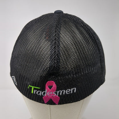 Tradesmen Pink Ribbon Cancer Awareness Fitted Trucker Hat Black 7 3/8-8 6 Panel