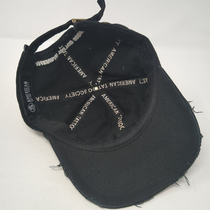 American Tattoo Society Slideback Hat Black One Size Solid Distressed