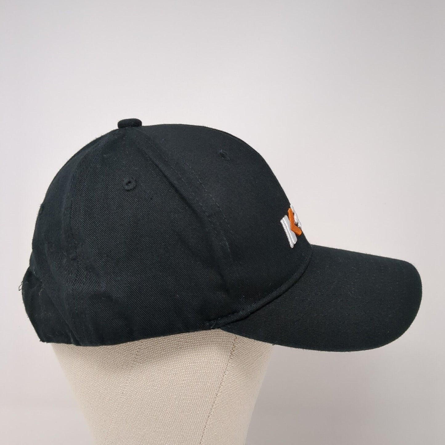 KBO Snapback Hat Black One Size Adjustable Embroidered Solid 6 Panel
