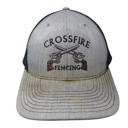 Crossfire Fencing Snapback Trucker Hat Gray OS Adjustable Mesh Back Richardson