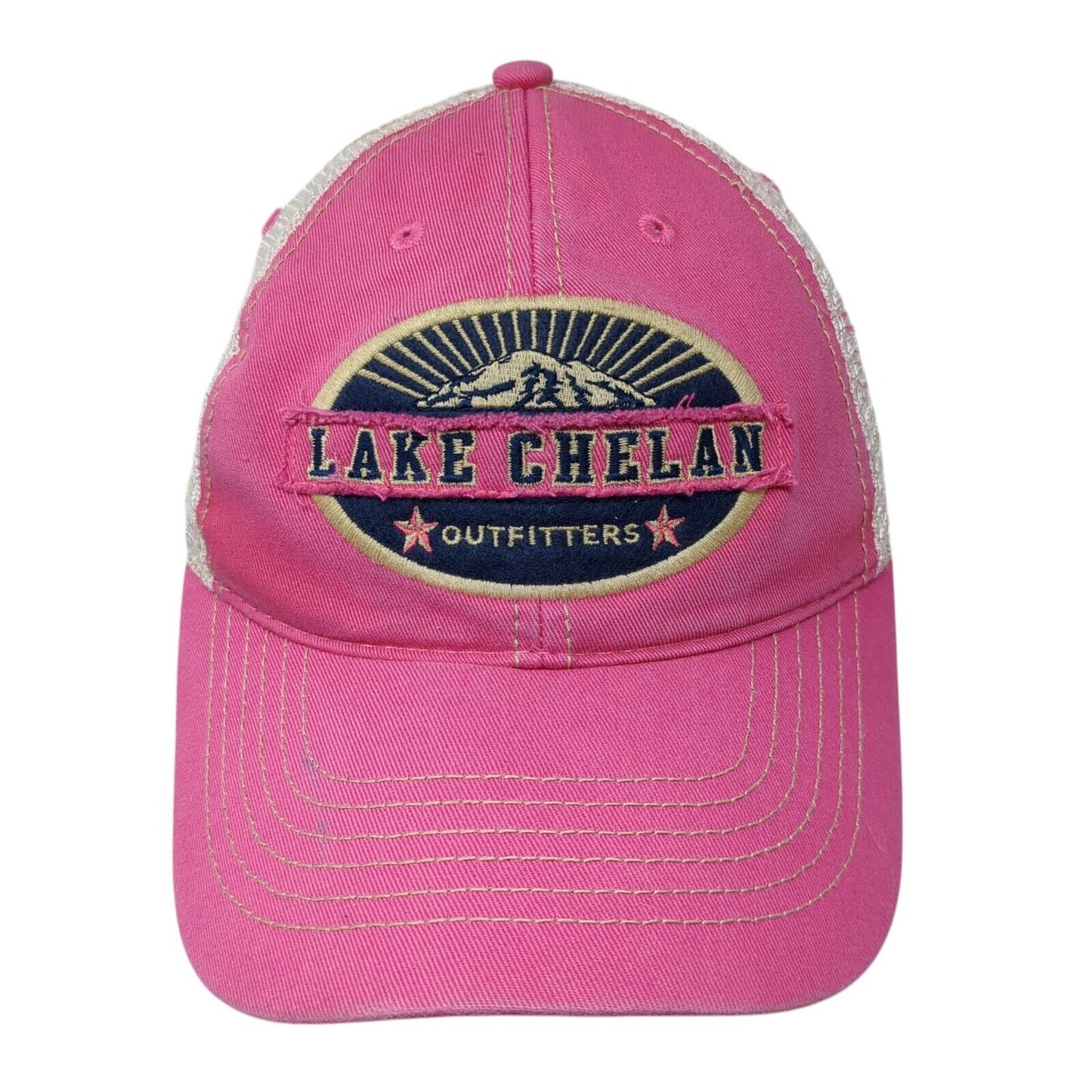 Lake Chelan Outfitters Snapback Trucker Hat Pink One Size Mesh Back
