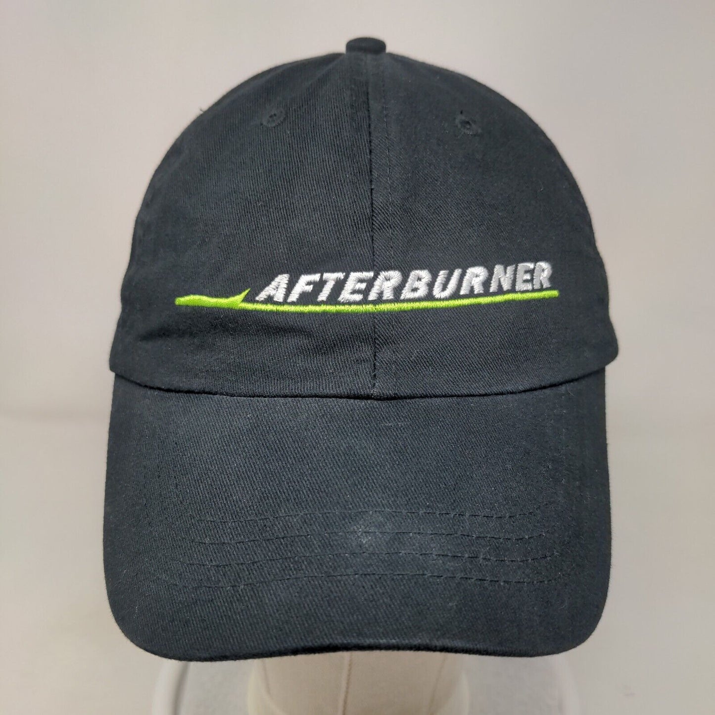 Afterburner Strapback Hat Black One Size Adjustable Embroidered Port & Company