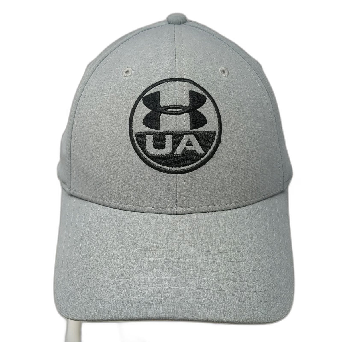 Under Armour Baseball Cap Gray XL Stretch Fit Circular Logo Patch Athletic Hat