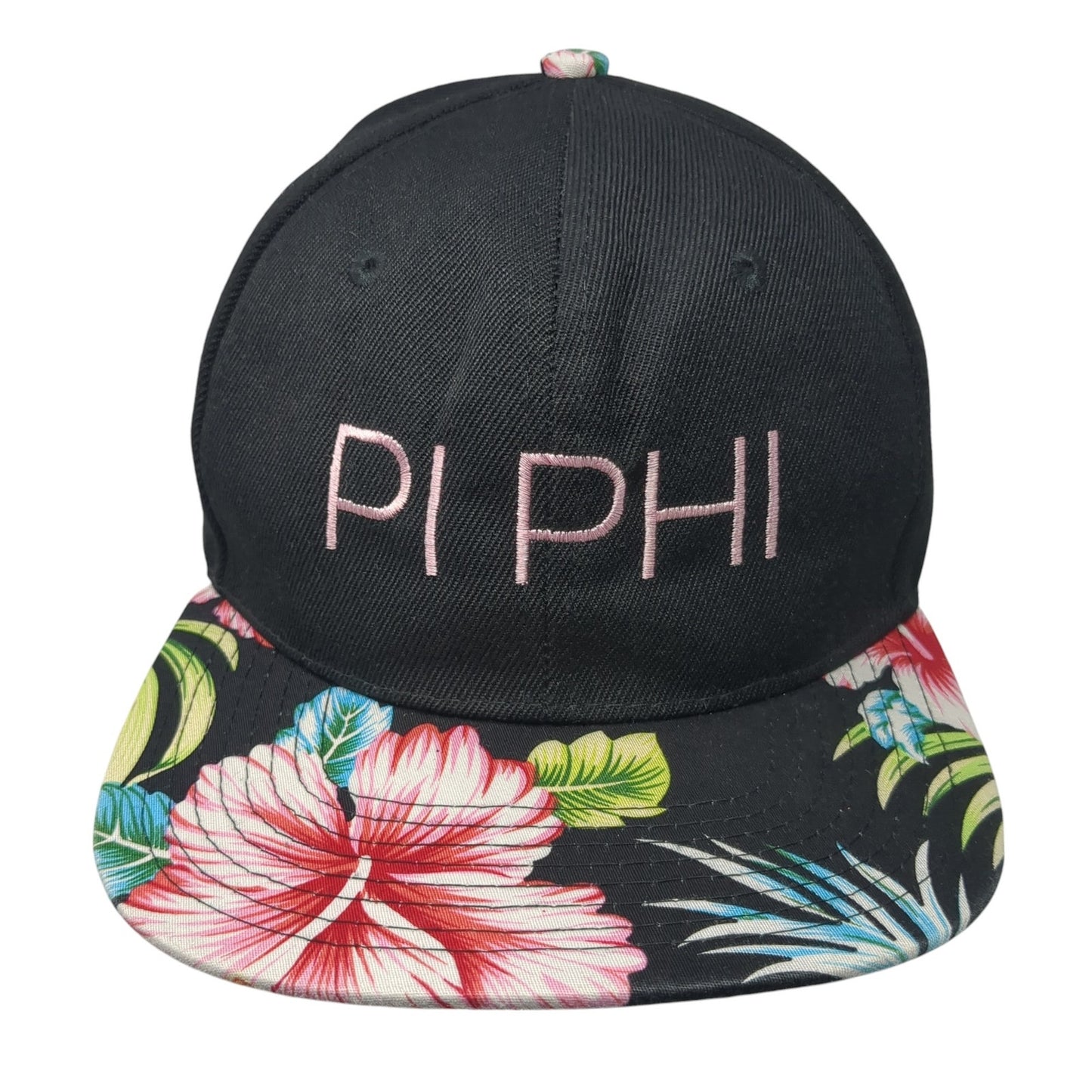 PI PHI Snapback Hat Multicolor One Size Embroidered Floral Hawaiian