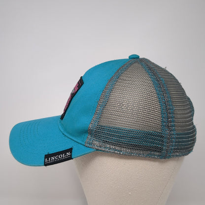 Locally Grown Farm Girl Snapback Trucker Hat Blue One Size Mesh Back