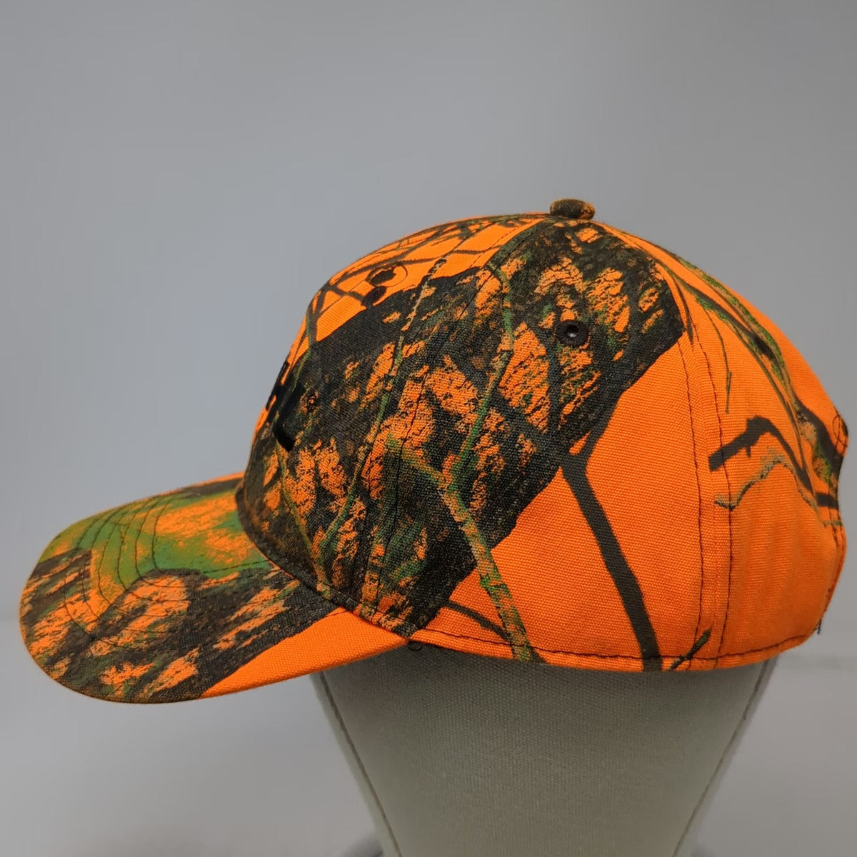 Stihl Baseball Cap Orange Green Brown Camo Mossy Oak Logo One Size Strapback Hat