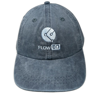 Adams Blue Baseball Cap One Size Leather Strapback Embroidered Flow EQ Logo Hat