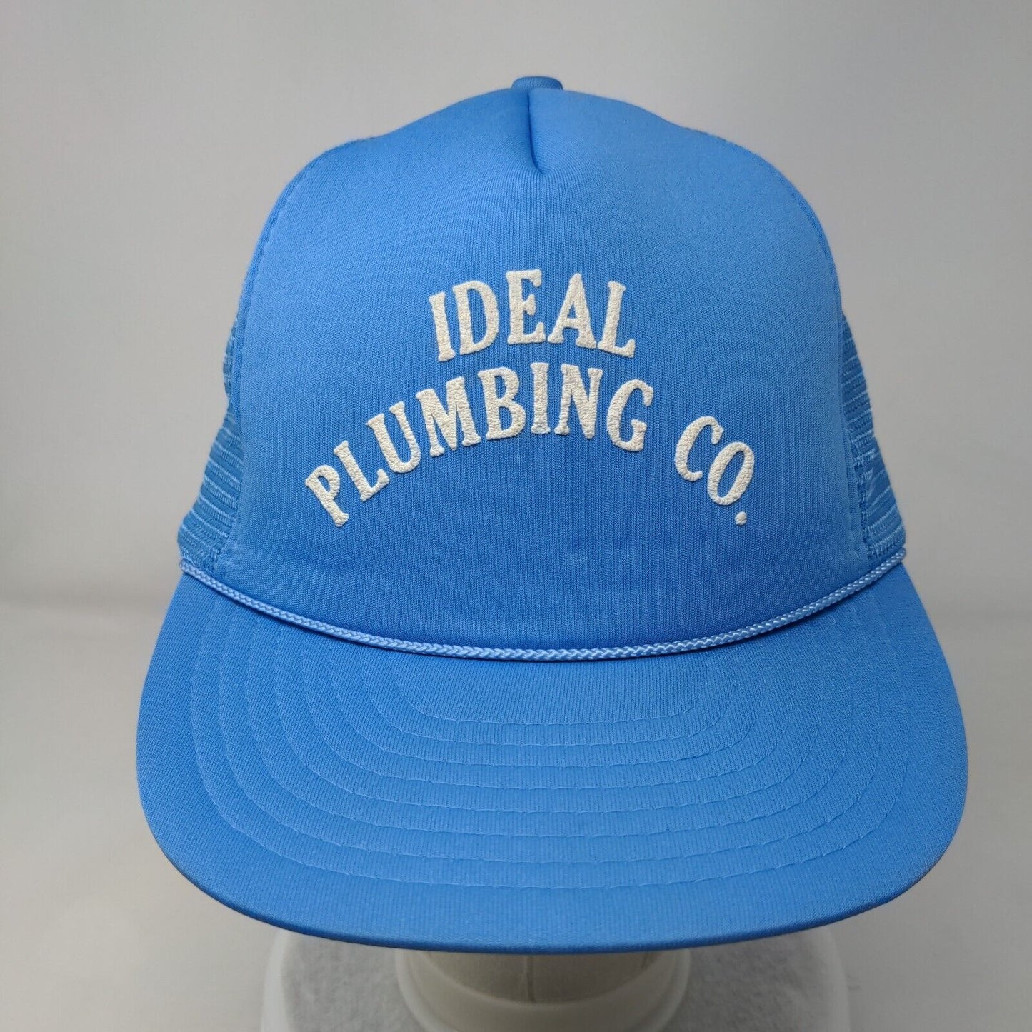 Ideal Plumbing Co. Snapback Rope Trucker Hat Blue One Size Mesh Back