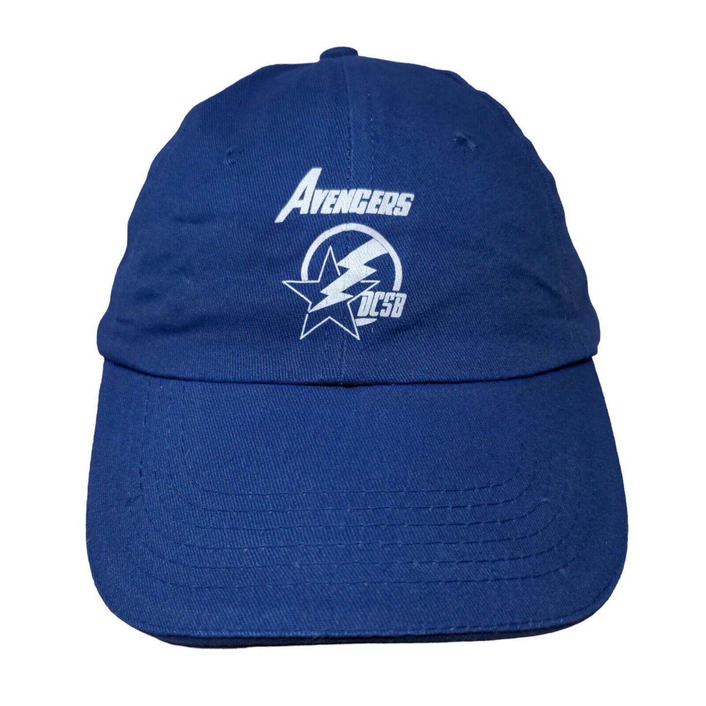 Avengers Strapback Hat Blue OSFM Adjustable Solid Vent Holes 6 Panel