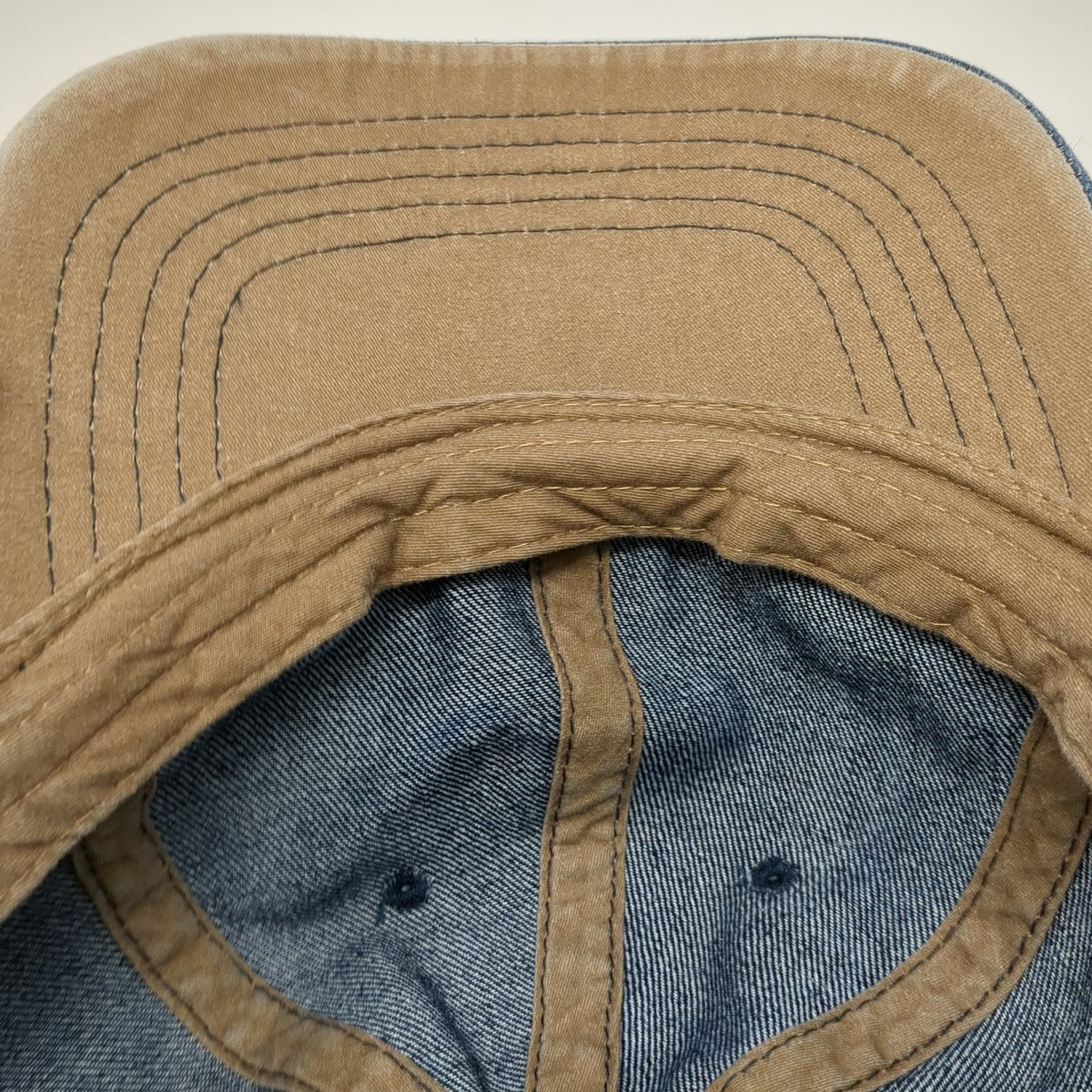 Baseball Cap Blue One Size Acid Wash Denim Strapback Adjustable Curved Brim Hat